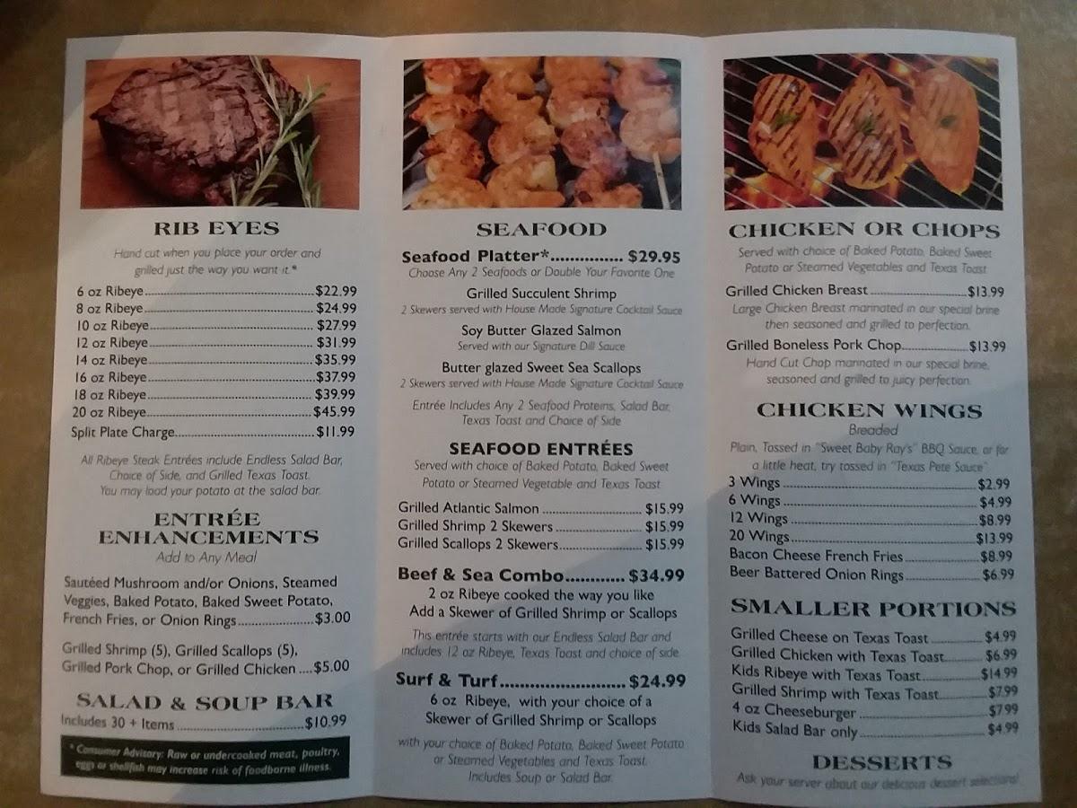 Menu at Haggerty's Steakhouse, Roanoke Rapids