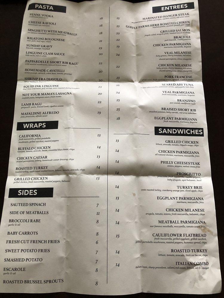 Menu at Pazza pizzeria, Franklin Lakes