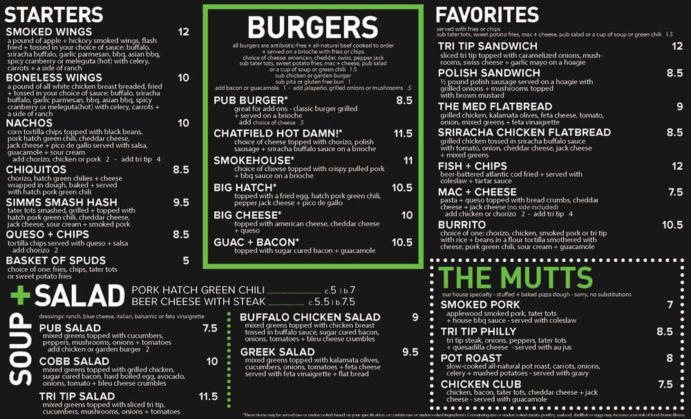Menu at The Lucky Mutt pub & bar, Littleton