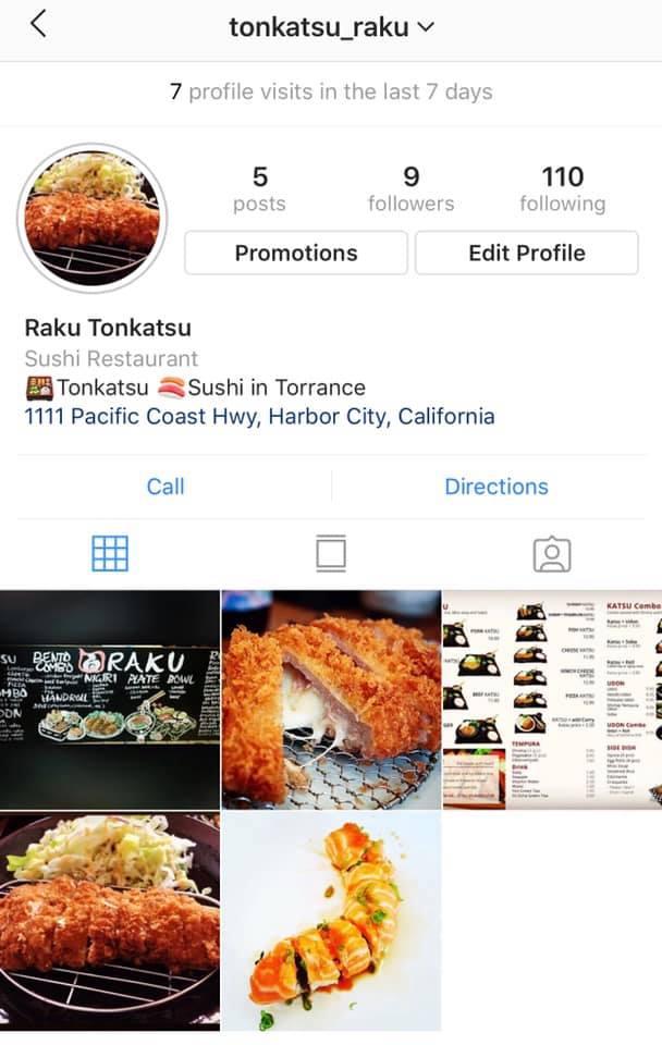 Carta Del Restaurante Raku Sushi Tonkatsu Los Angeles