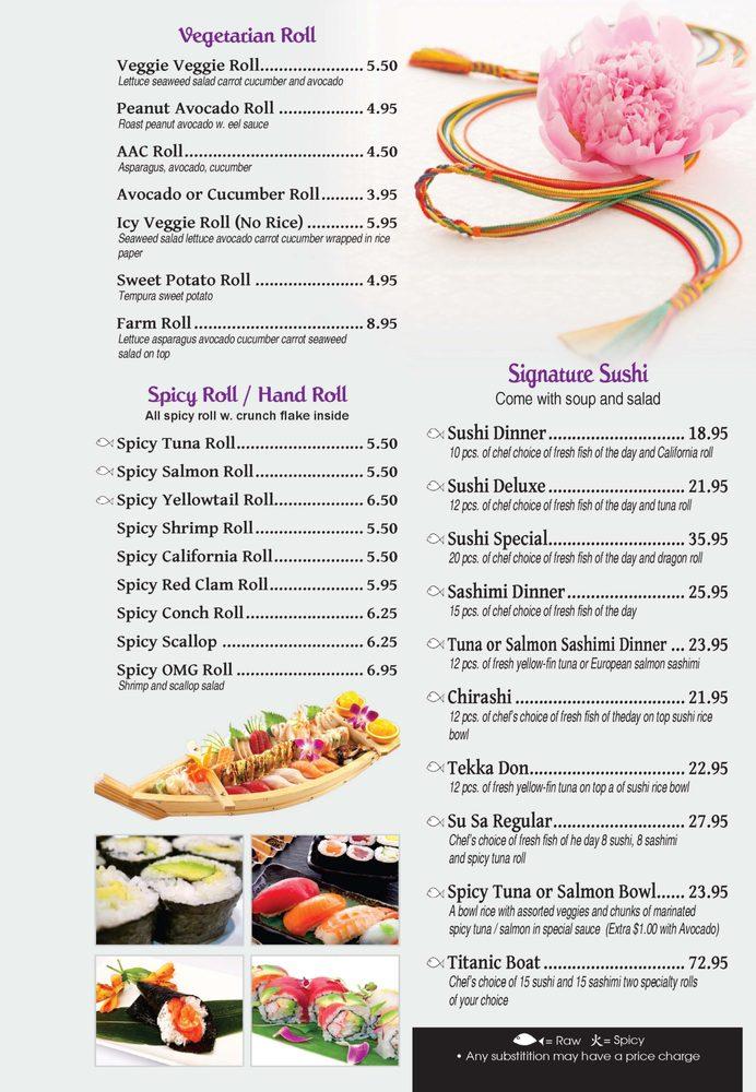 Menu at Volcano Sushi Bar, Virginia Beach, N Great Neck Rd