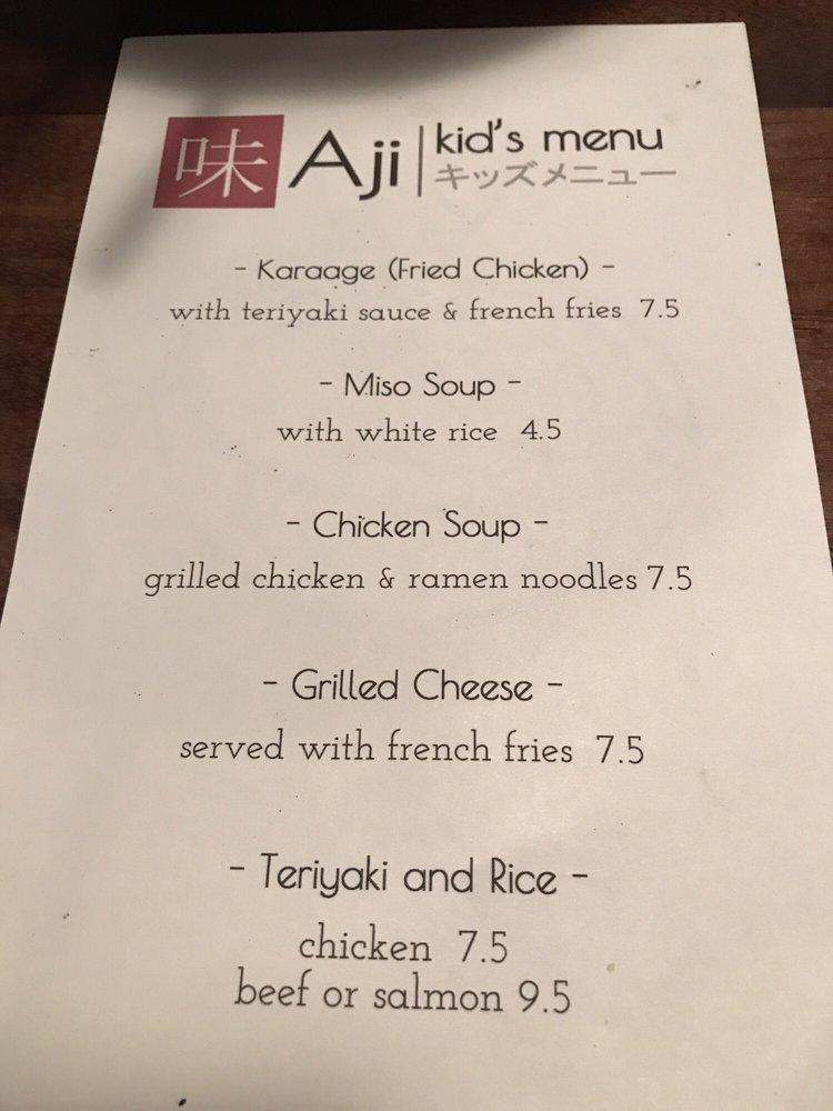 Carta del restaurante Aji Japanese Bistro, El Dorado Hills