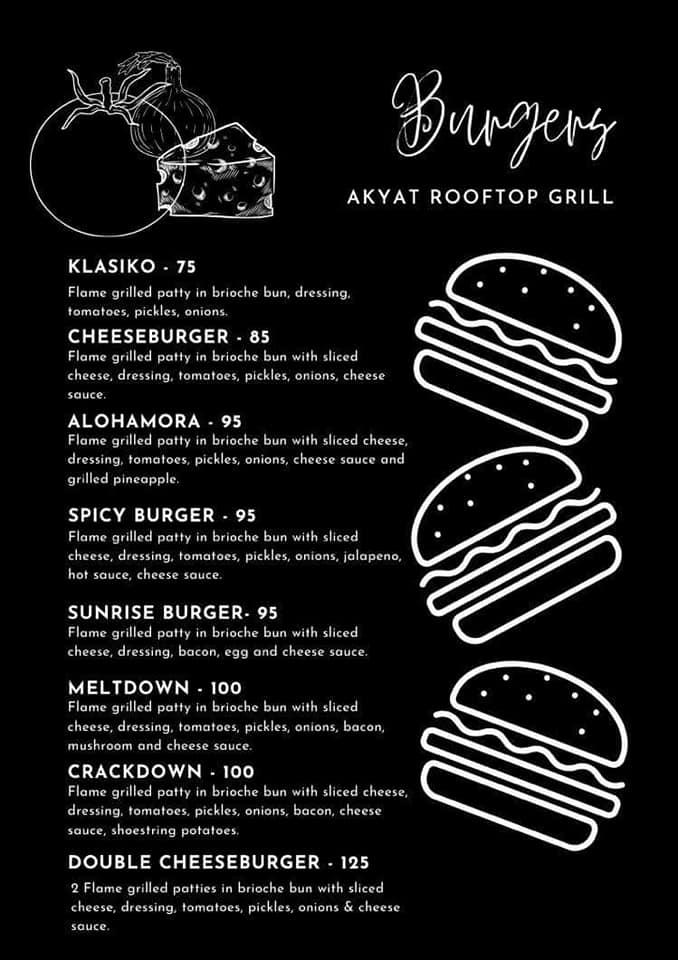 Menu at Akyat Rooftop Grill pub & bar, Makati