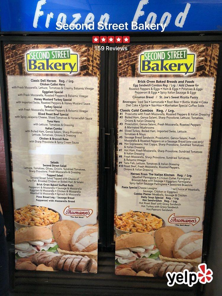 Menu at Second Street Bakery, Jersey City