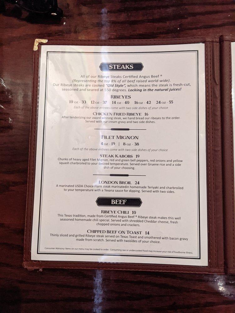 Menu at Sweetie Pie's Ribeyes steakhouse, Decatur