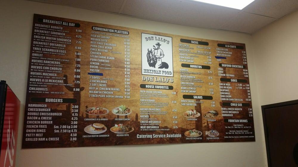 Carta del restaurante Don Lalos Mexican Food, Ventura