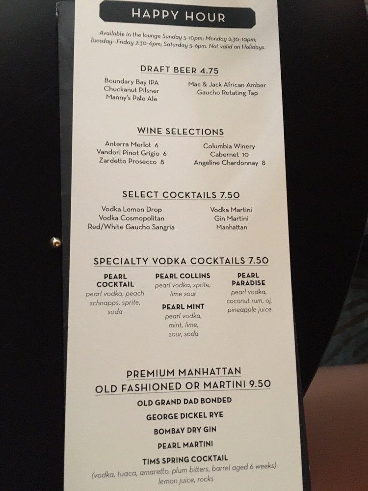 Menu at El Gaucho Bellevue pub & bar, Bellevue