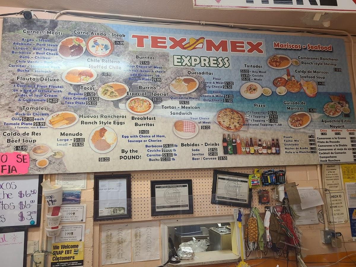 Menu at Tex Mex Express restaurant, Nyssa