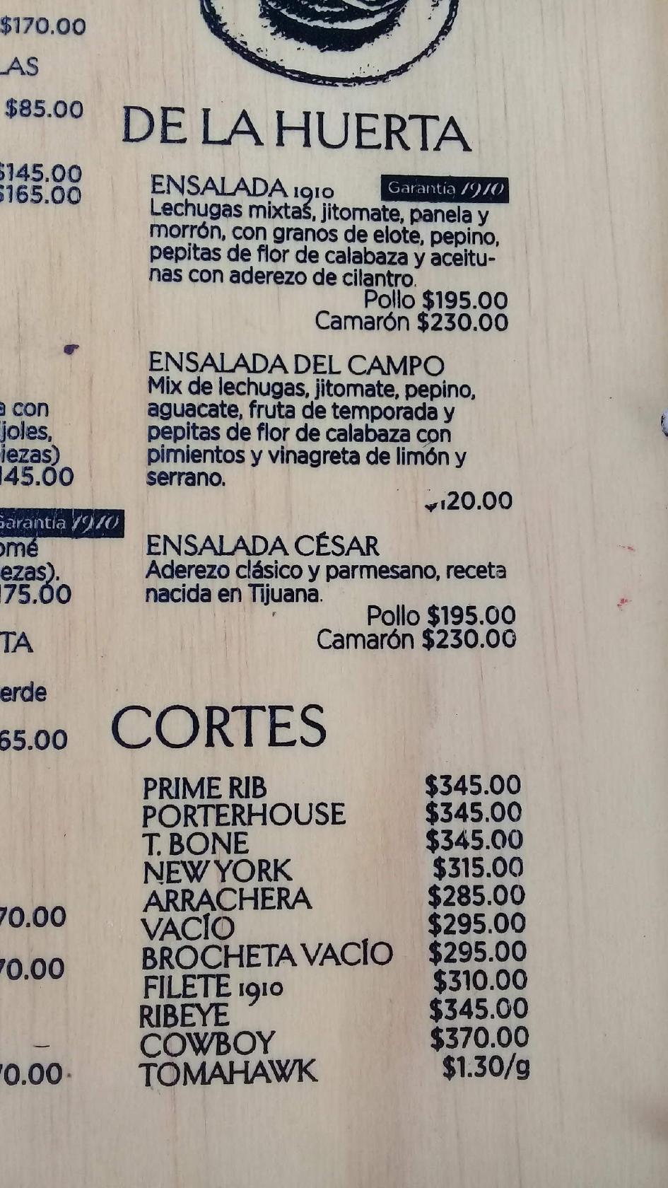 Carta del restaurante El Patio Tlaquepaque, San Pedro Tlaquepaque
