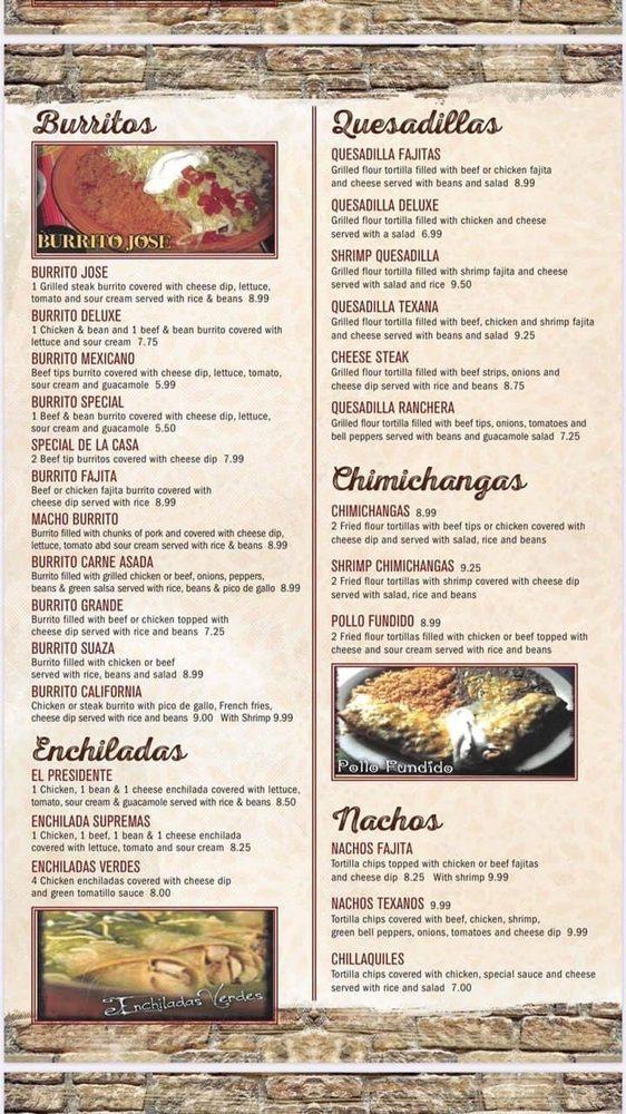 Menu at Mi Finca Mexican Restaurant, Norton