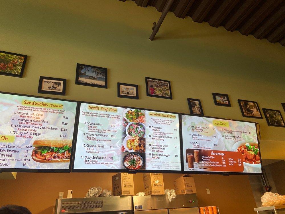 Menu at Be's Noodles & Banh Mi restaurant, Charlotte