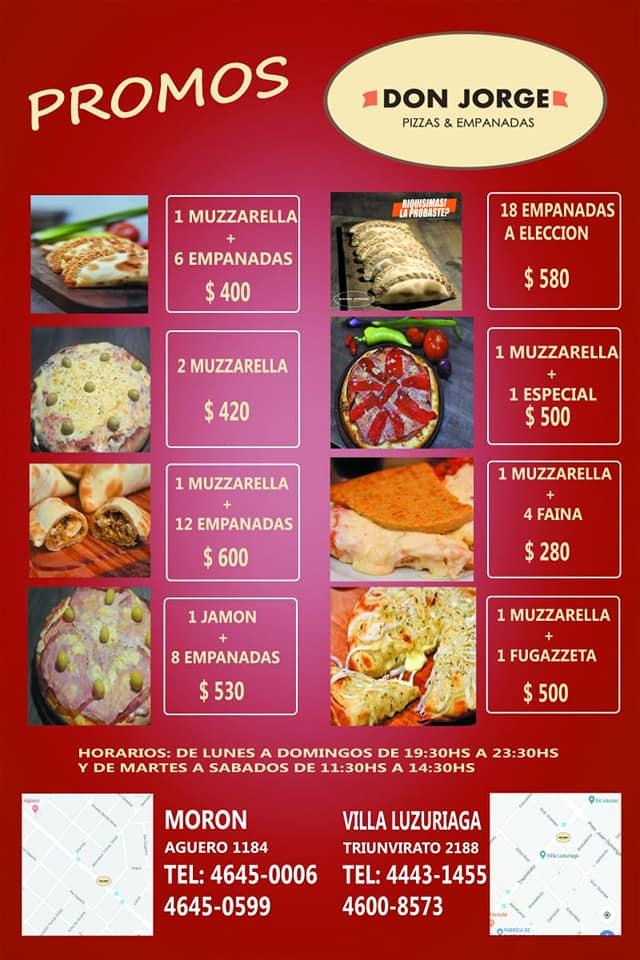 Menu at Don pizza pizzeria, Ramos Mejía