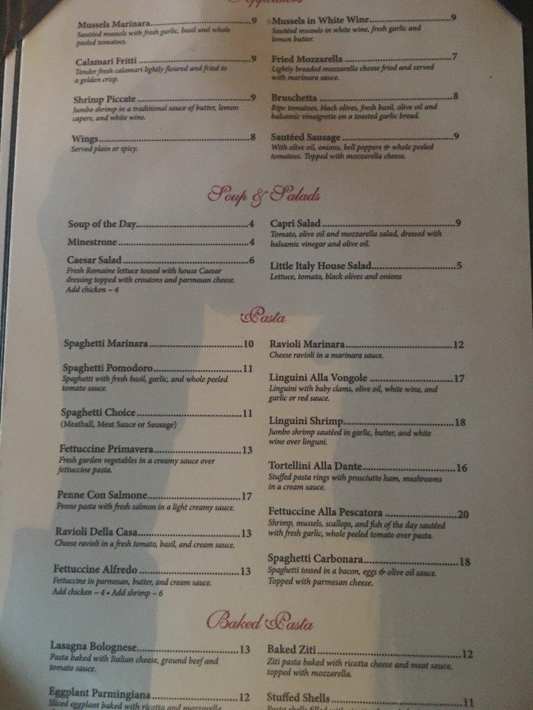 Menu at Little Italy Restaurant, Kissimmee, Parkway Blvd