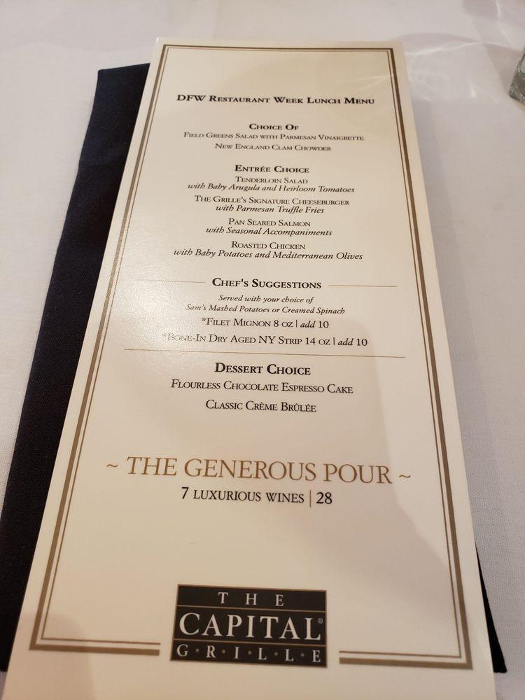 Menu at The Capital Grille pub & bar, Dallas, 500 Crescent Ct