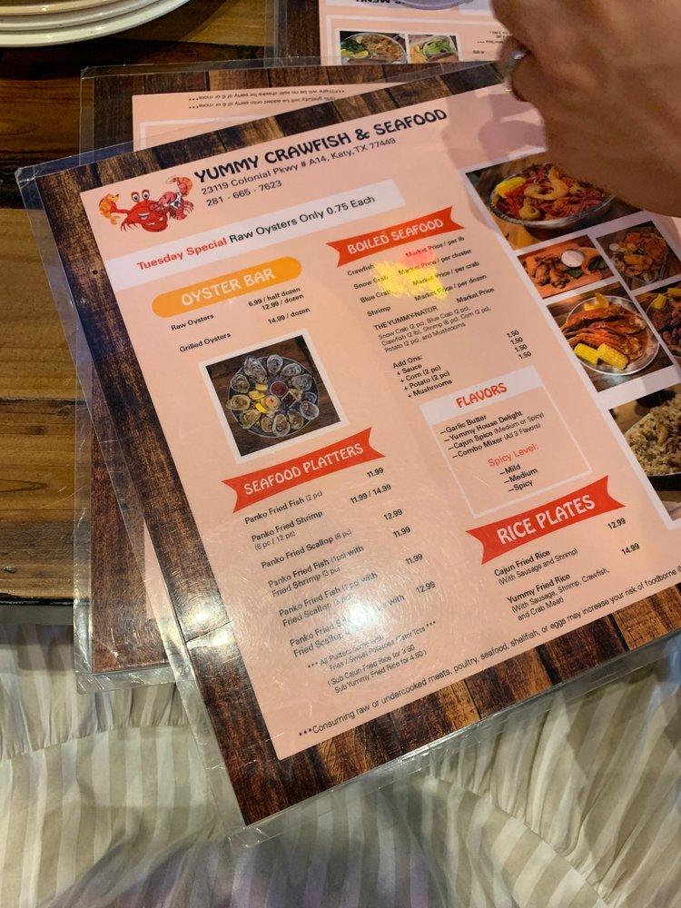 Menu at Yummy Seafood & Oyster Bar, Katy
