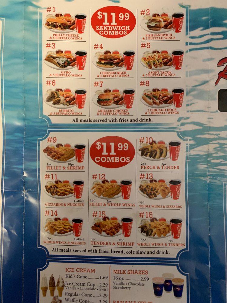 Menu at red snapper fish & chicken restaurant, Hapeville