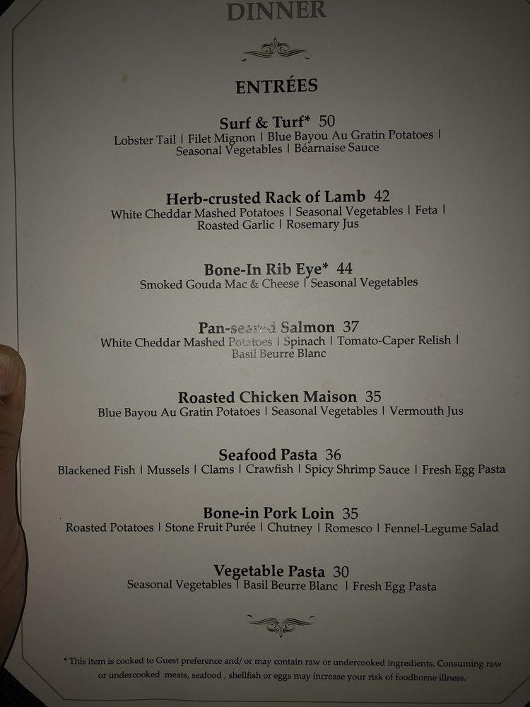 Menu At Blue Bayou Restaurant Anaheim S Harbor Blvd