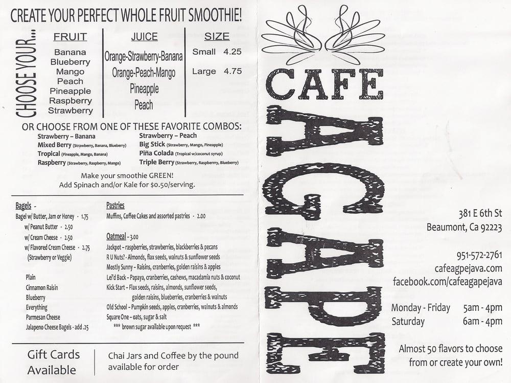 Cafe Agape 381 E 6th St in Beaumont Restaurant menu and reviews