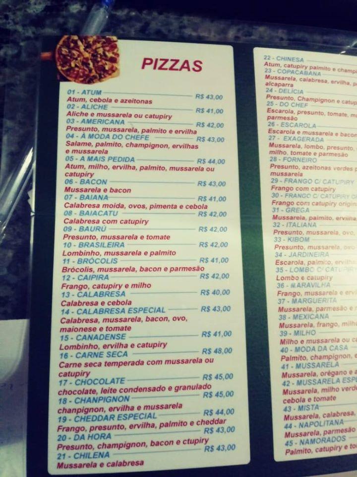 Pizzaria Cally cardápio