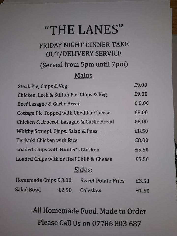 Menu at The Lanes Cafe & Licensed Bar, Cockermouth