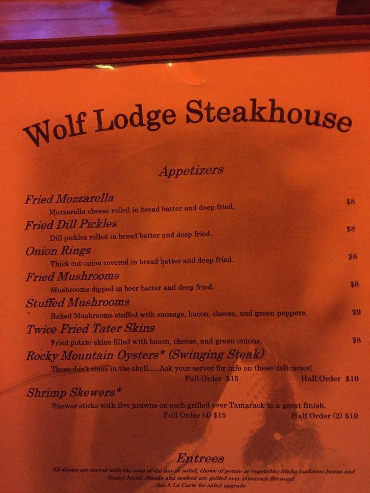 Menu at Wolf Lodge Inn Restaurant, USA