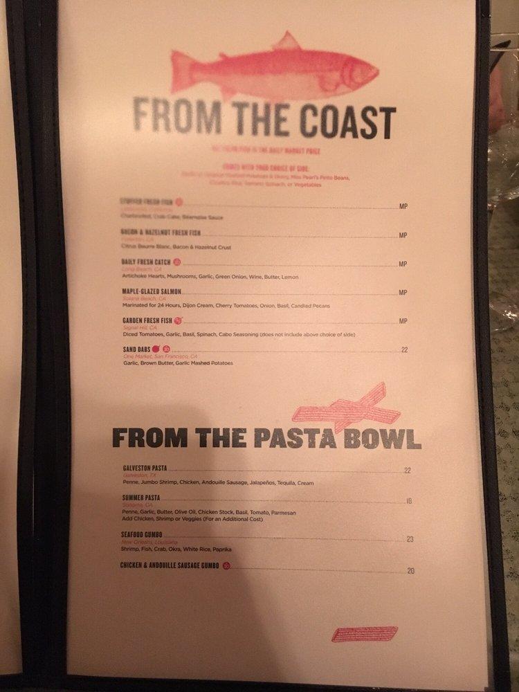 Menu at Shenandoah At the Arbor restaurant, Los Alamitos