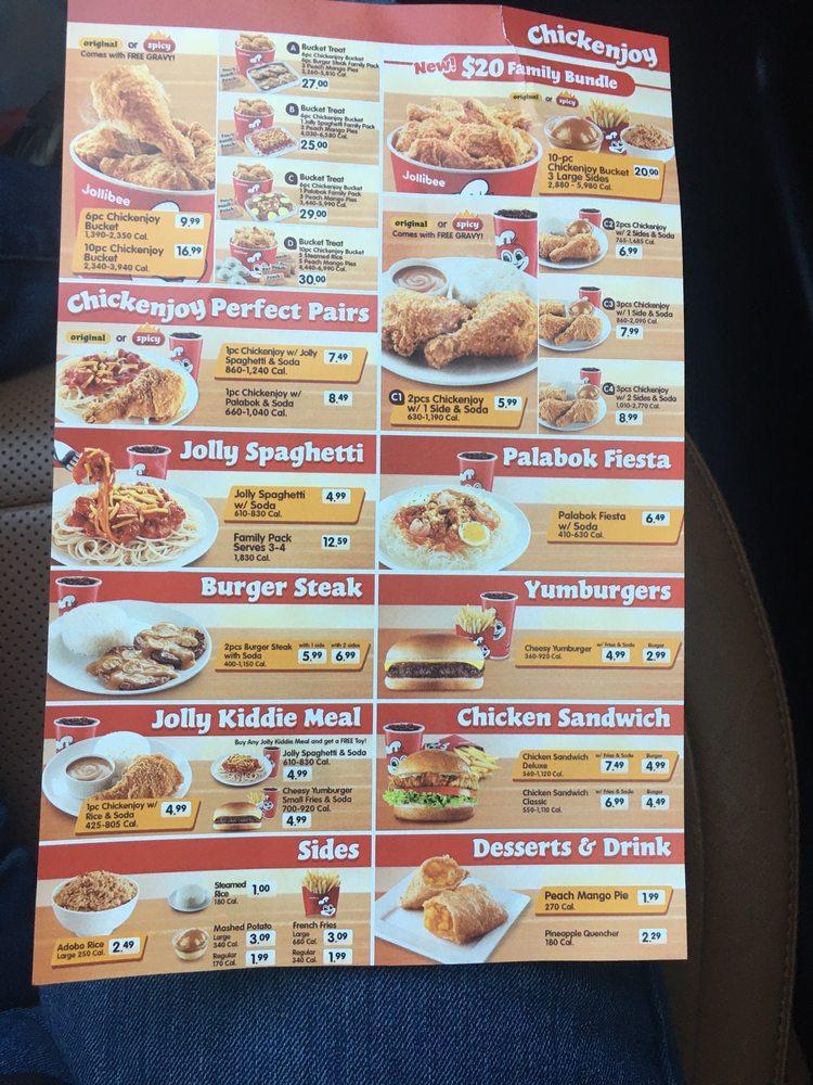 Carta De Comida R Pida Jollibee Henderson