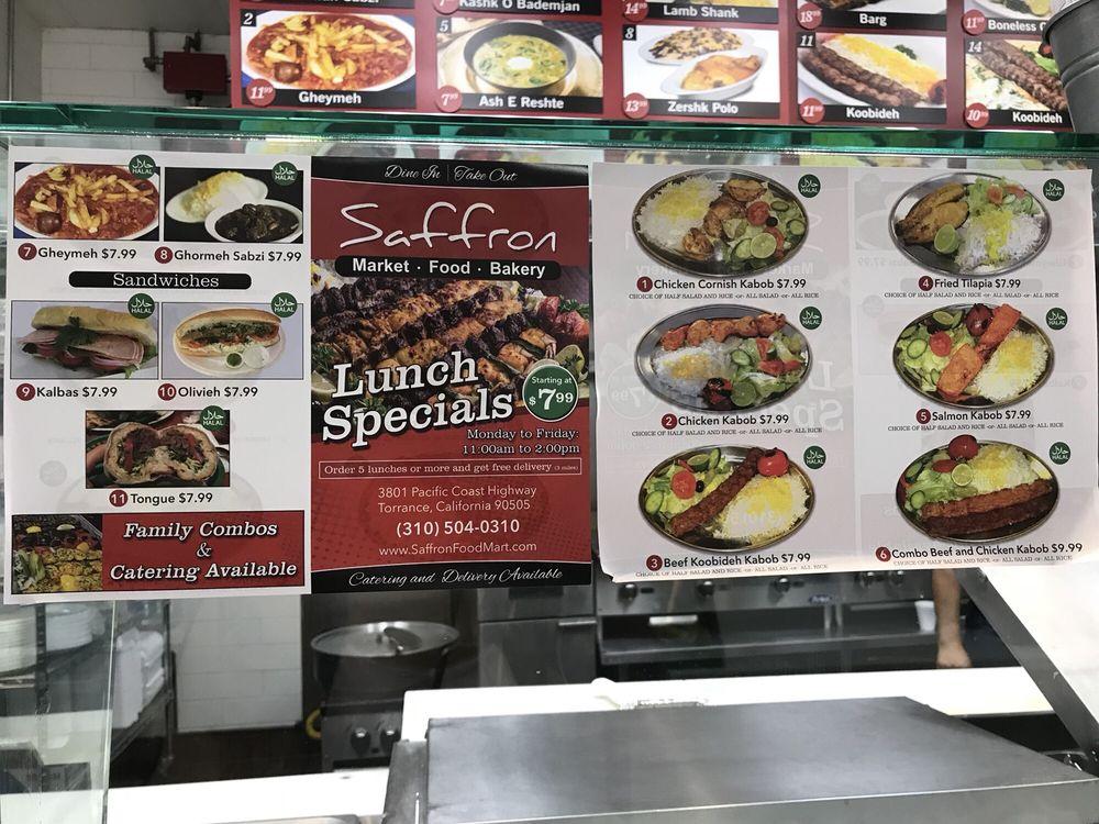 Menu at Saffron Food Mart restaurant, Torrance
