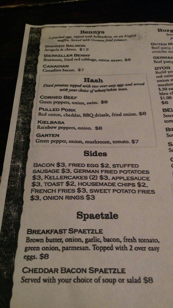 Menu at Bierkeller Tavern & Eatery pub & bar, Taylor