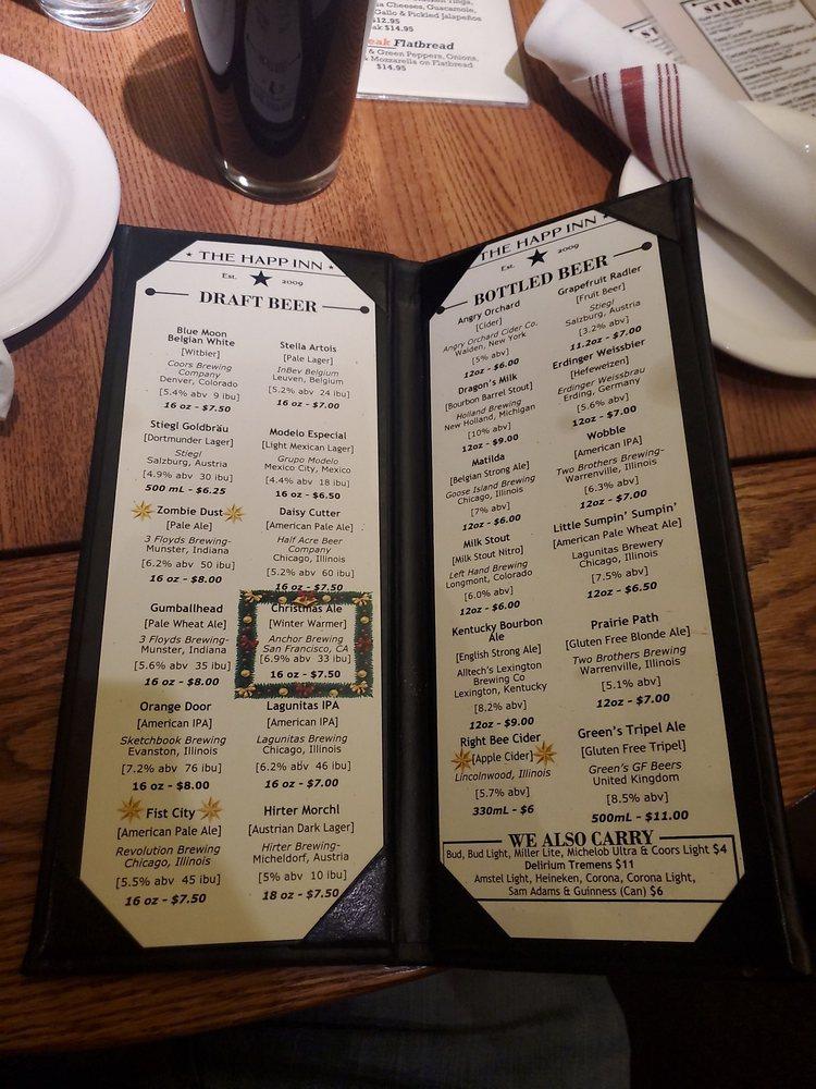 Menu at The Happ Inn Bar & Grill, Northfield