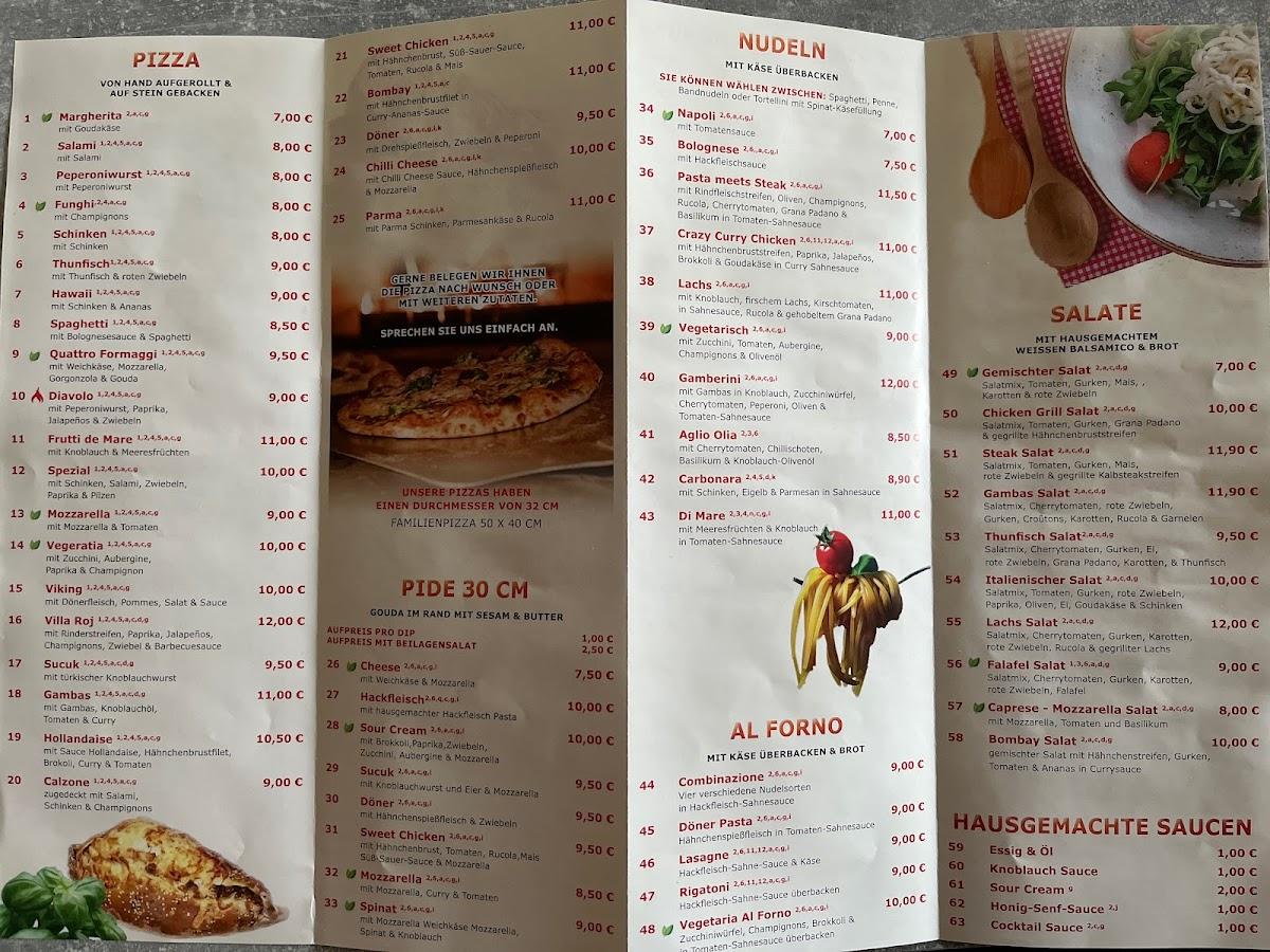 Speisekarte von Villa Roj Pizza Haus, Kirchberg (Hunsrück)