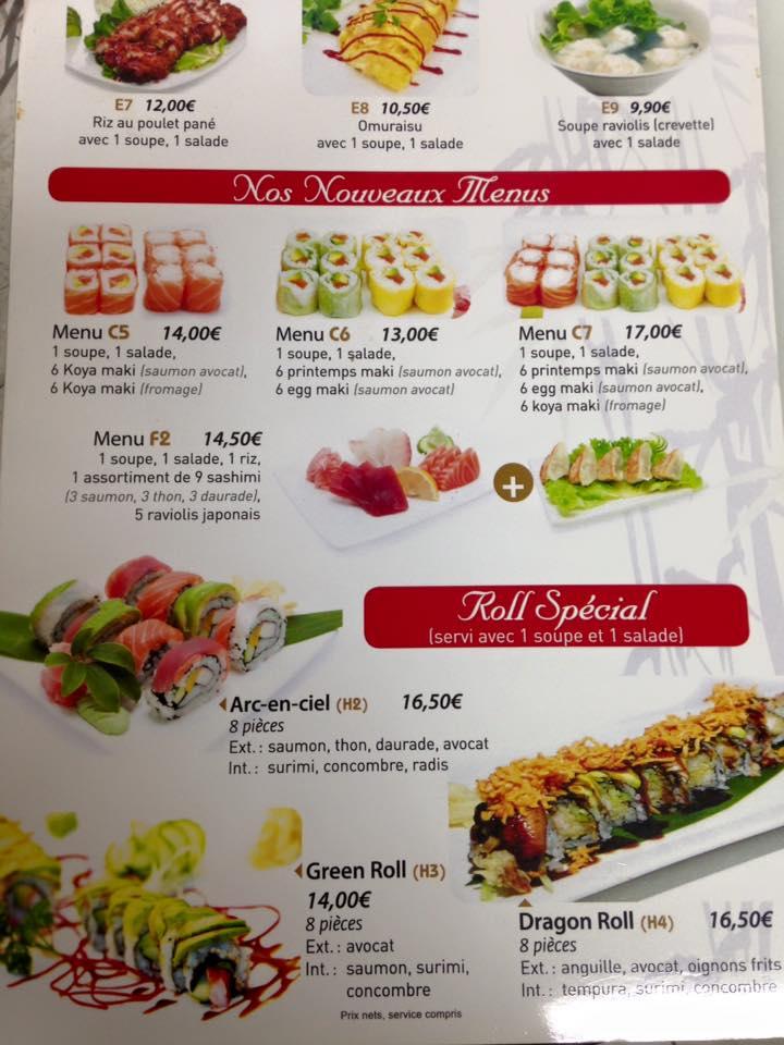 Menu de WAKOYA