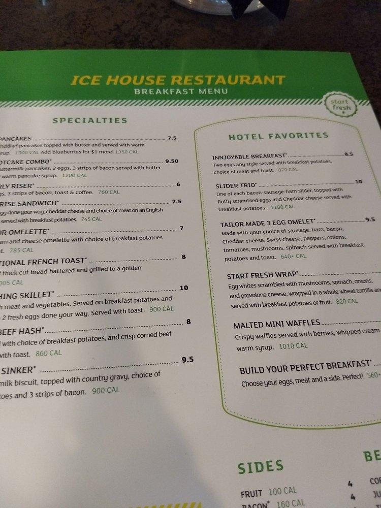 Menu at Ice House Restaurant, Detroit Lakes, US10