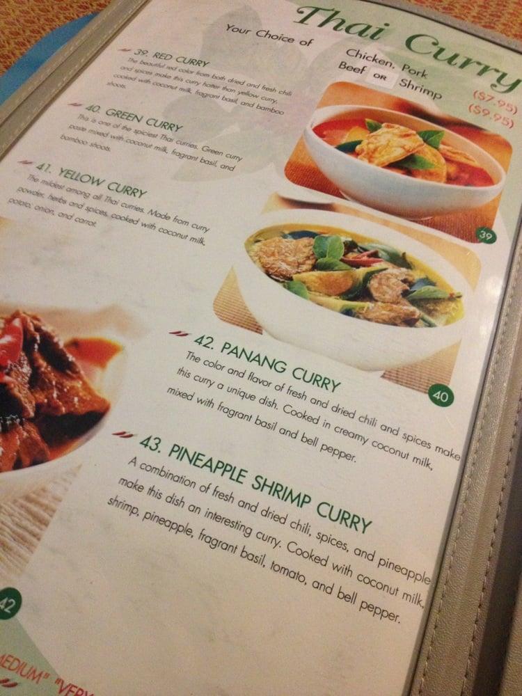 Menu at Thai Basil Restaurant, Visalia