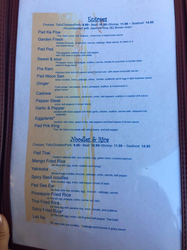 Menu at Bake & Cook Thai Restaurant, Central, 133 W Main St