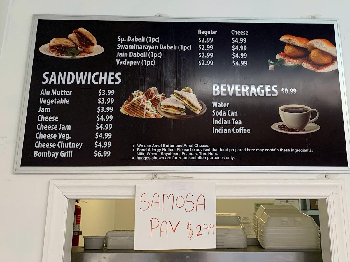 Menu at Nandoo's fast food, Jersey City