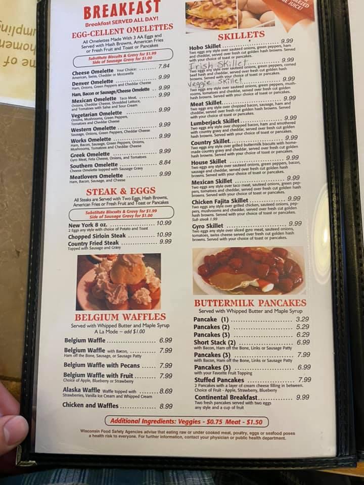 Menu at Viroqua Family Restaurant, Viroqua