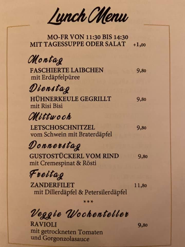 Speisekarte Von Cafe Wortner Wien 