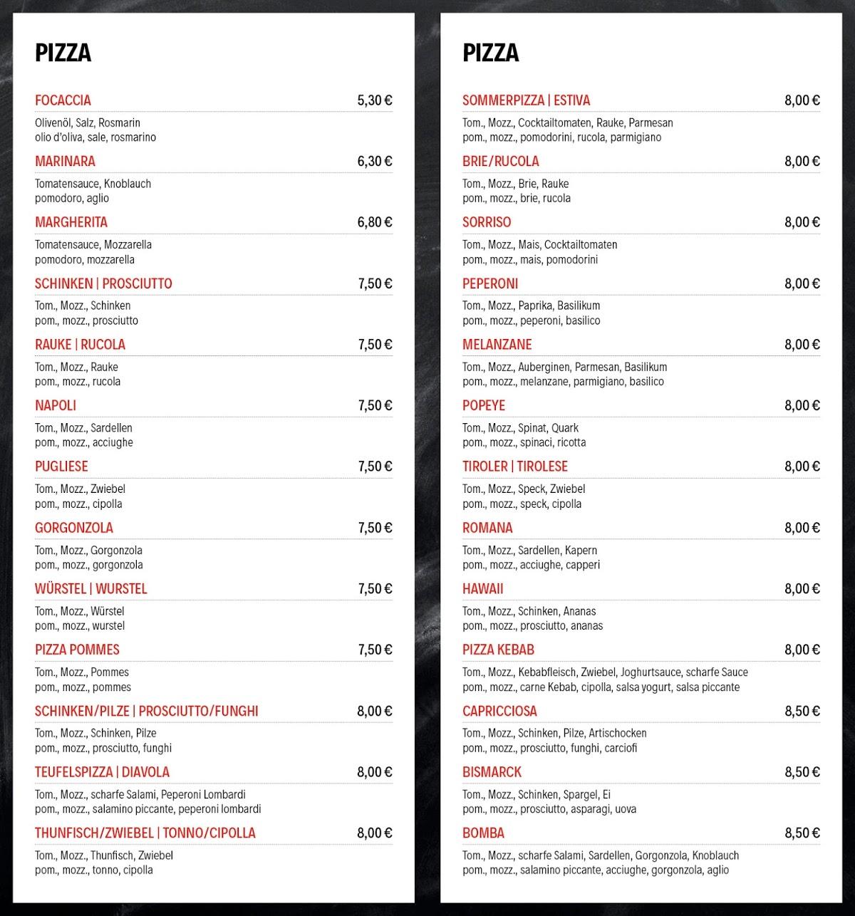 Menu at Skorpion Express Leifers pizzeria, Laives