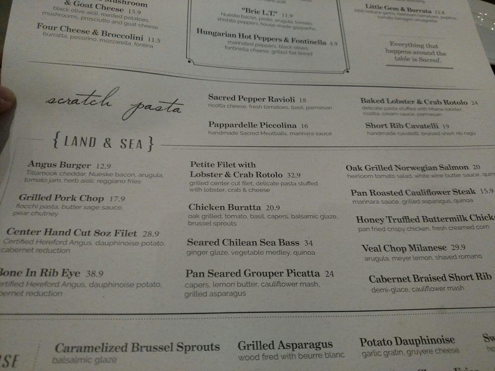 Menu at The Sacred Pepper restaurant, Tampa
