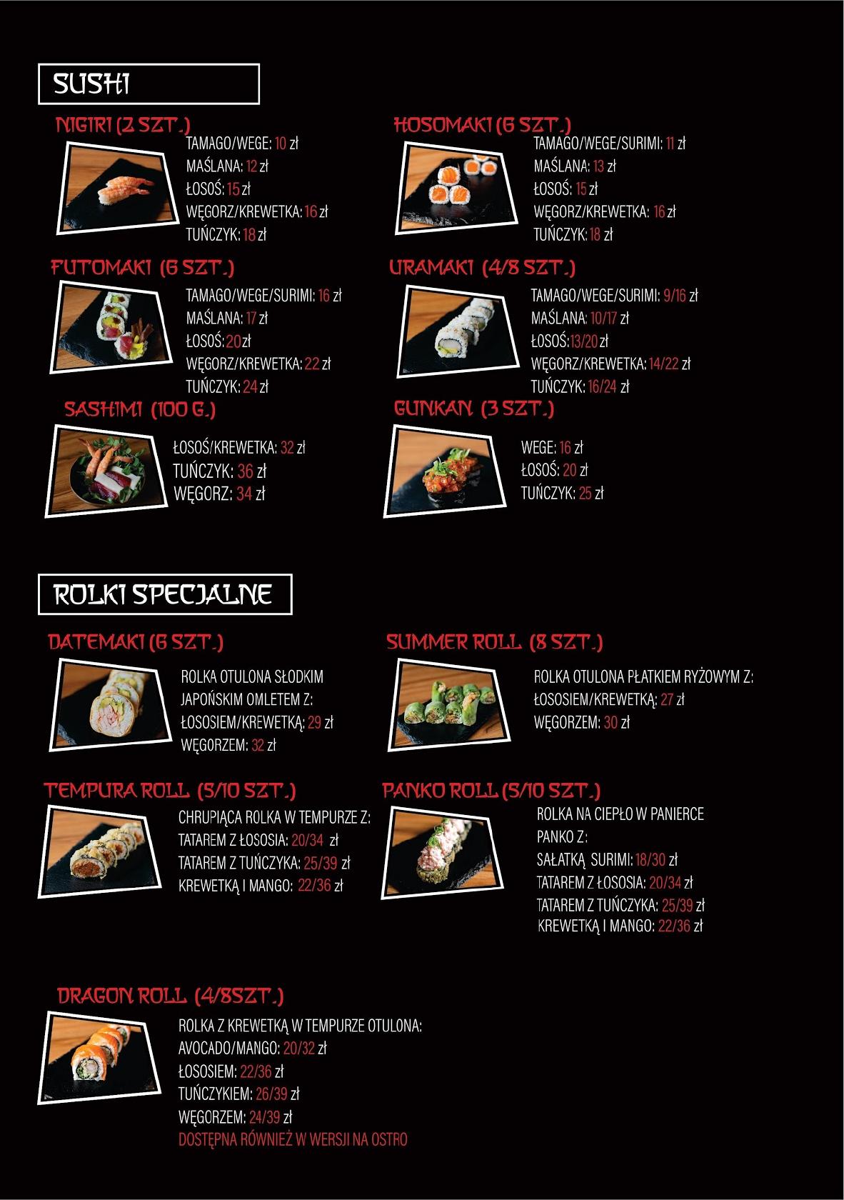 Menu at Edo sushi fast food, Inowroclaw