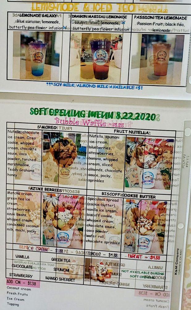Menu at Sweets Dessert & Coffee Bar, Escondido