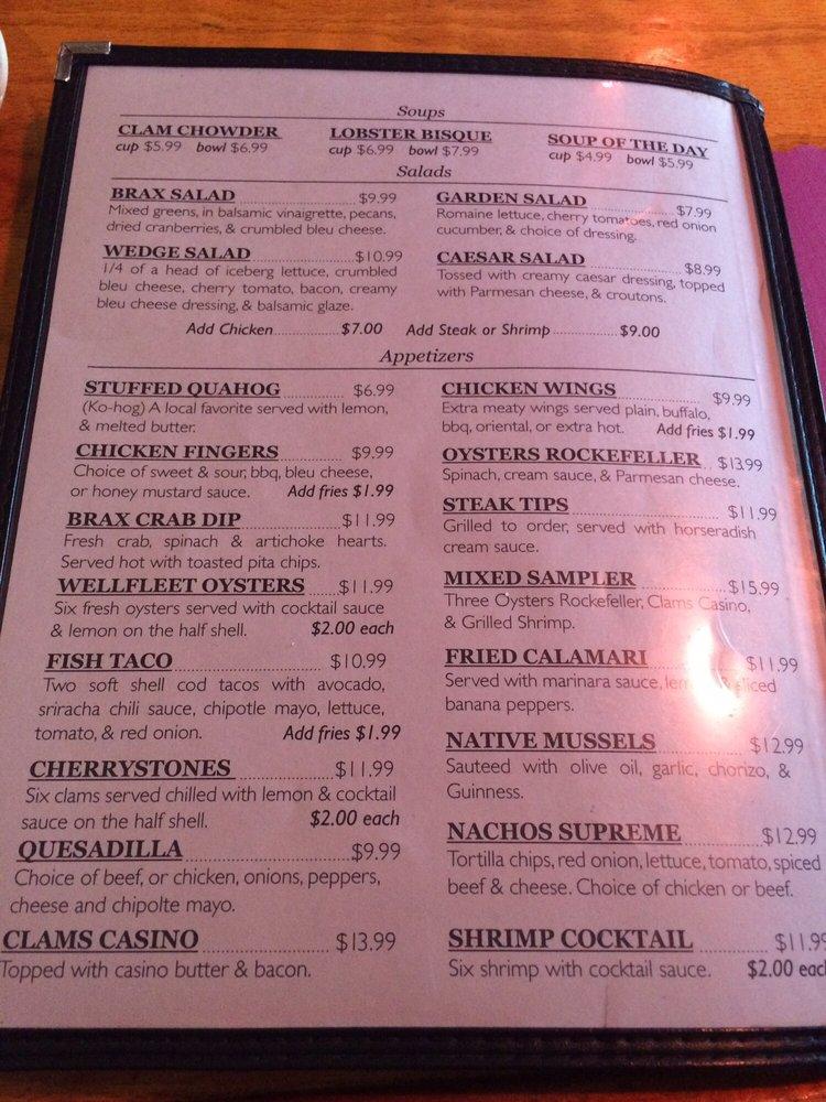 Menu at Brax Landing Restaurant, Harwich, 705 MA28