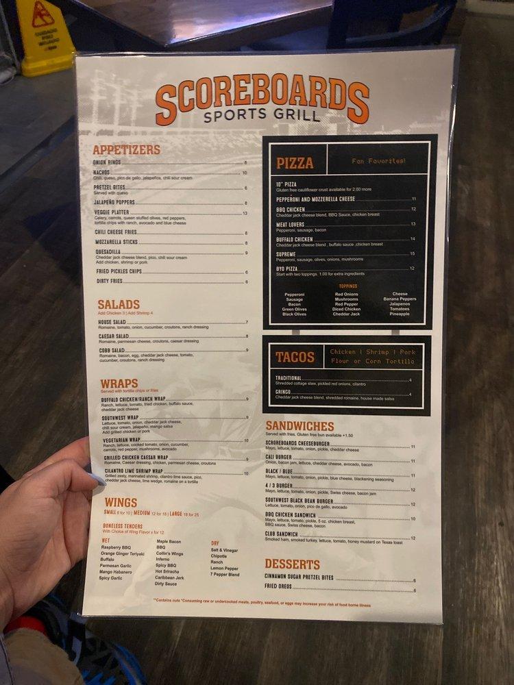 Menu at Scoreboards Sports Grill pub & bar, Lynchburg
