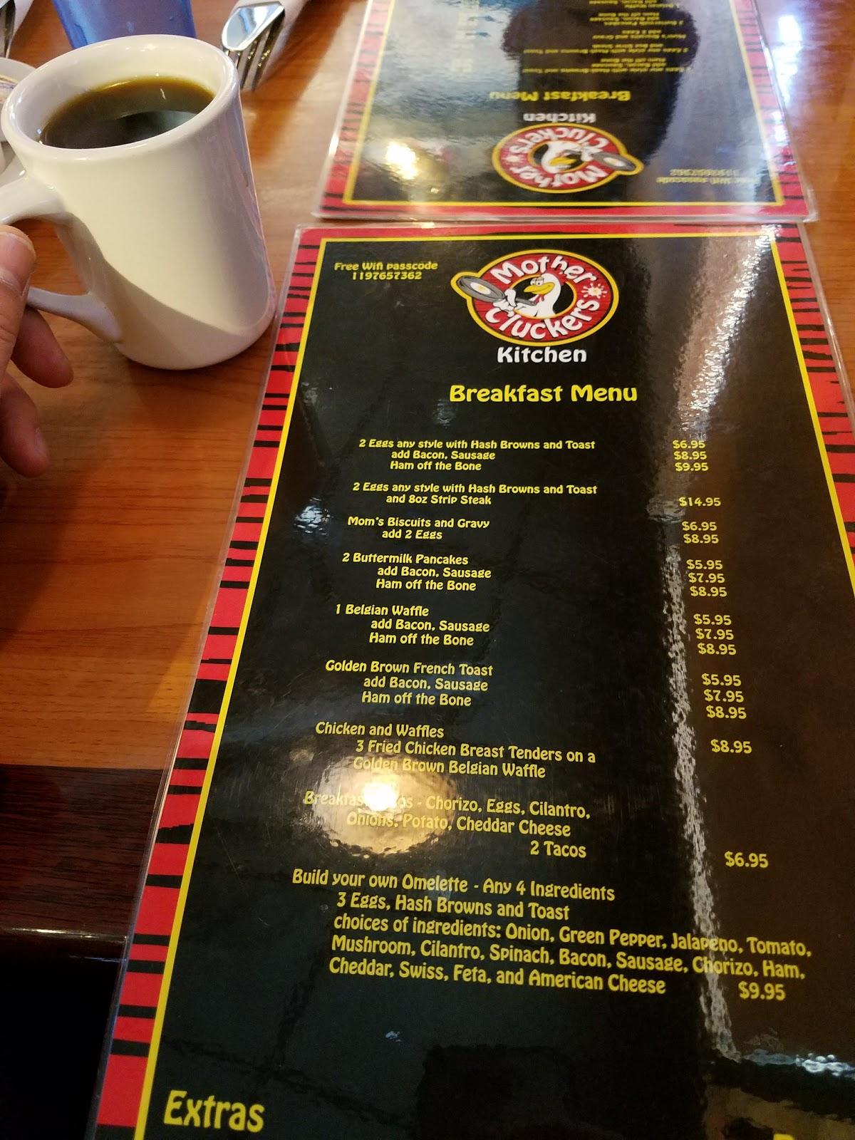 Menu at Mother Cluckers Kitchen Chicago restaurant, Chicago