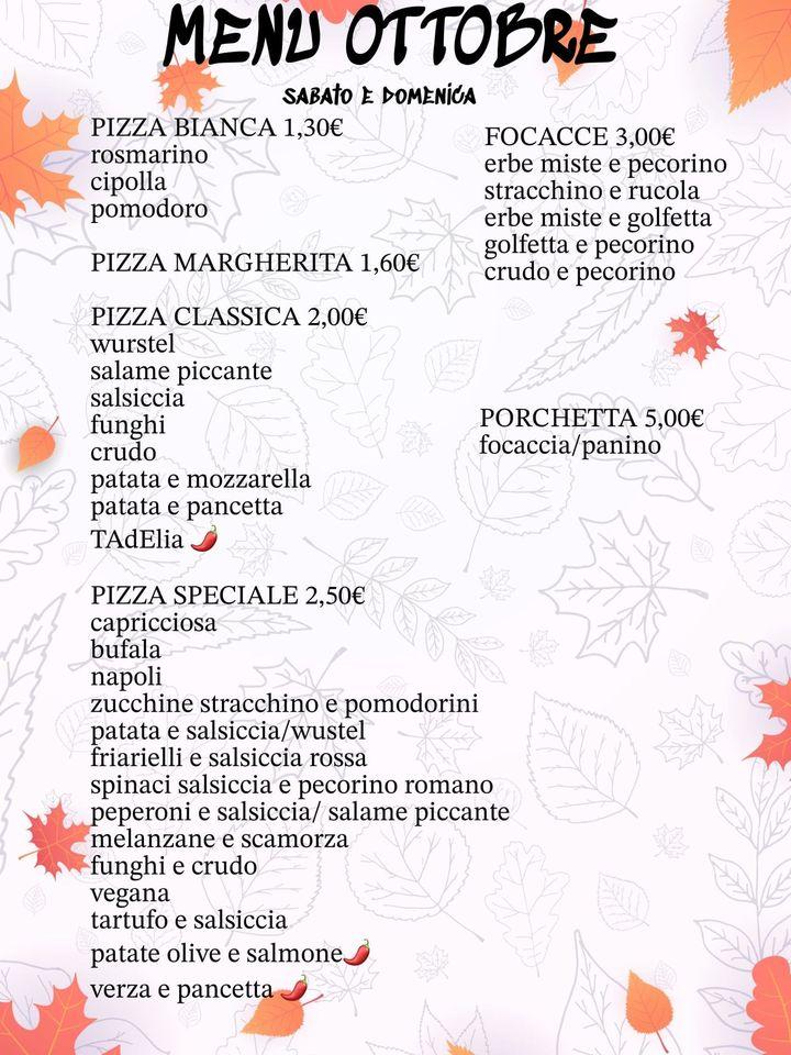 Menu di TAdElia pizza 