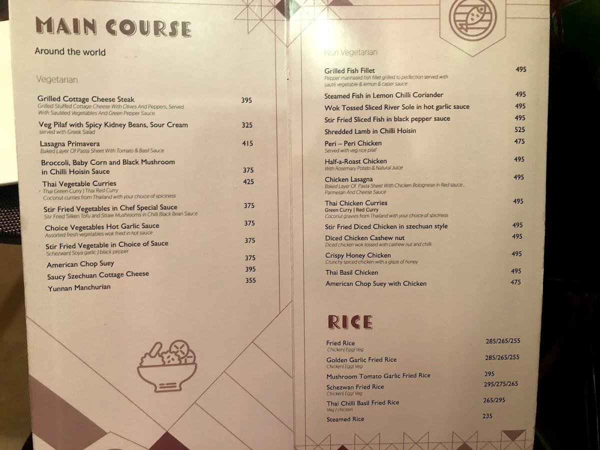 Bianca Lounge & Bar menu