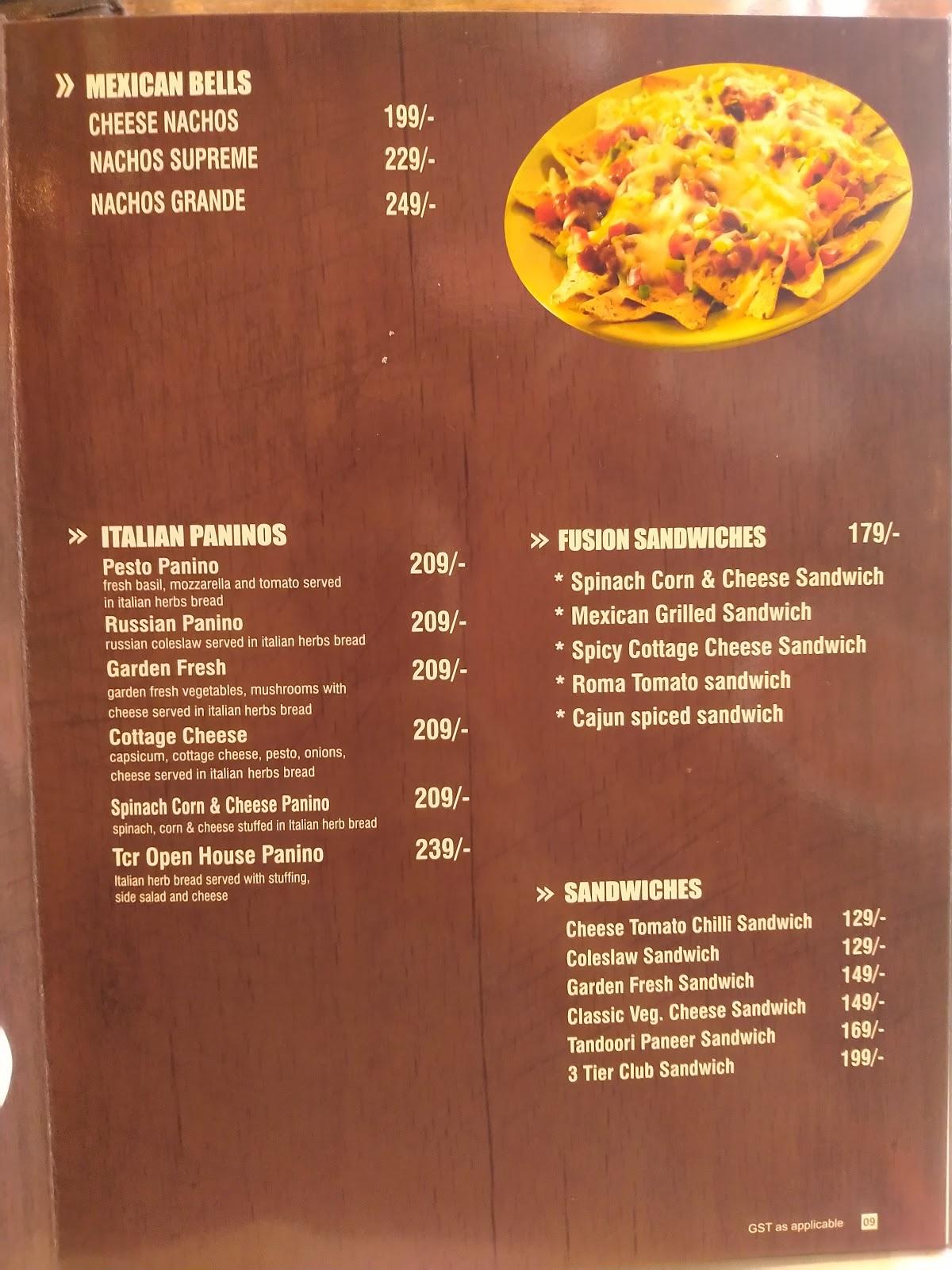 Menu at The Chocolate Room, Nadiad