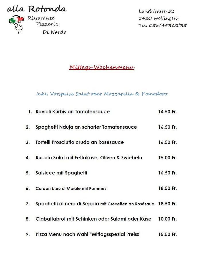 Menu di alla Rotonda 