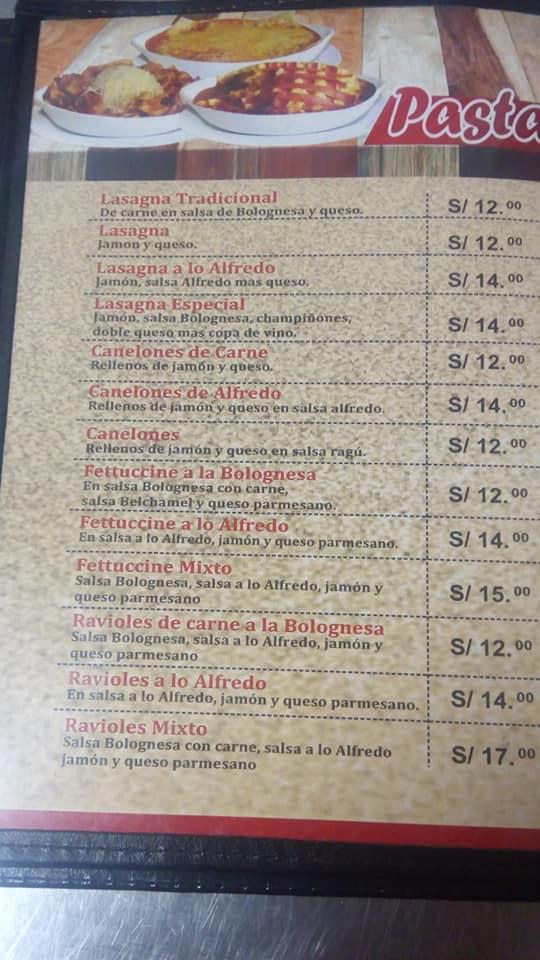 Carta Del Restaurante Pizzas Las Delicias Praderas Lima